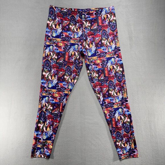 Disney‎ Hunchback Of Notre Dame Leggings Stain glass Vibrant Stretch Size 32x29 - Picture 1 of 10